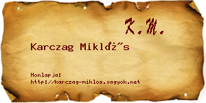 Karczag Miklós névjegykártya