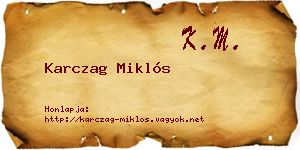 Karczag Miklós névjegykártya