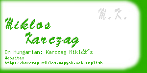 miklos karczag business card